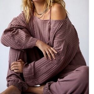 Cozy Mauve Knit Lounge Top ONLY  (Part of a Set). Size Small